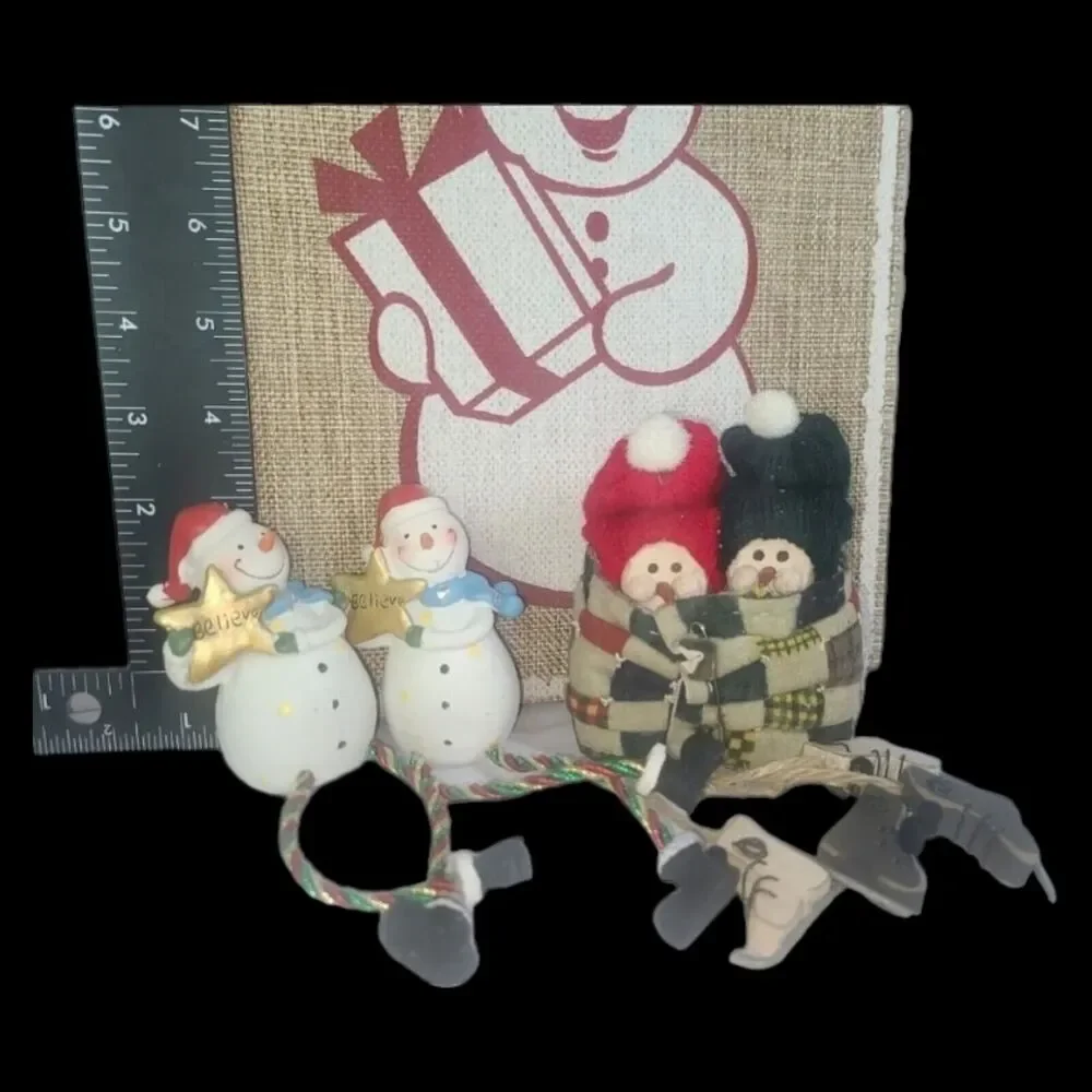 Large Lot New& Vintage Snowman Themed Christmas Decor Hallmark, Selvestri & more